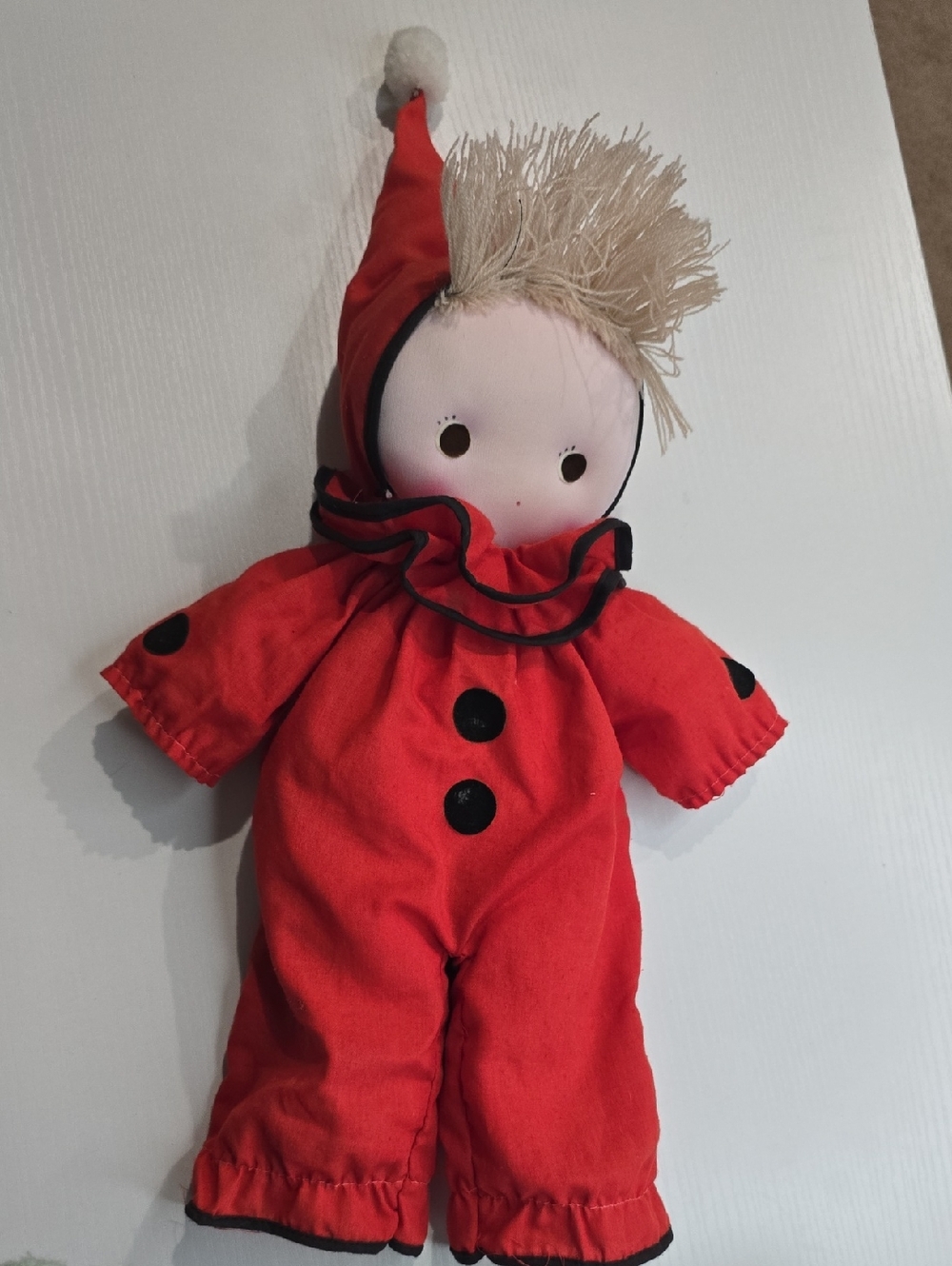 Vintage Kamar Red Elf Rag Doll HandMade In Taiwan Great Shape